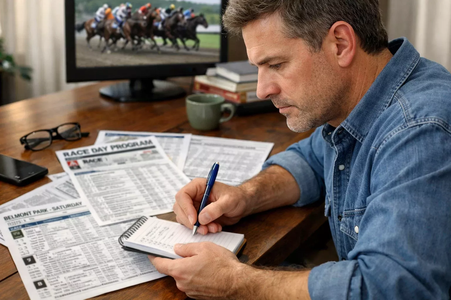 Wetter macht Notizen beim Studieren der Pferdeform