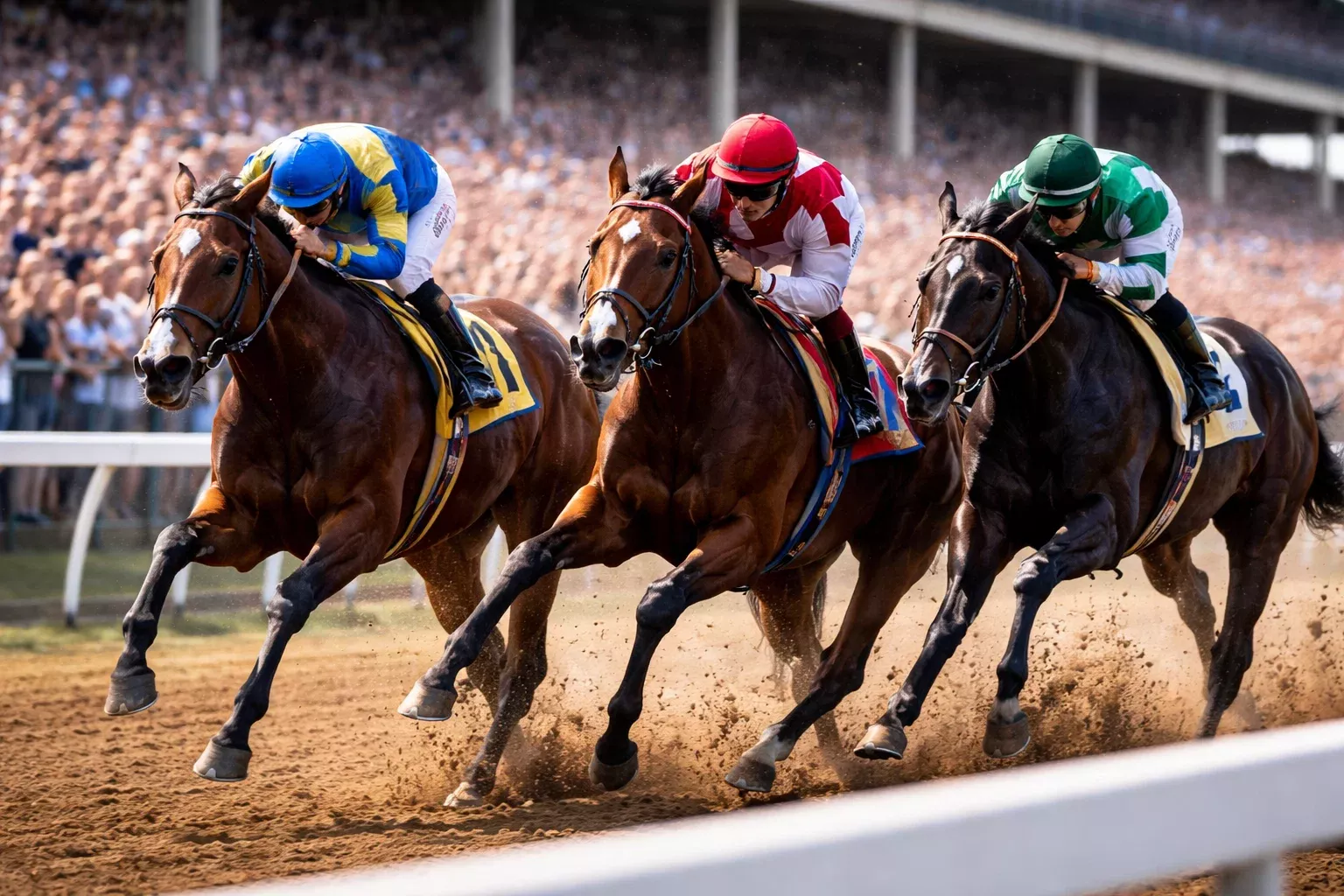 Spannendes Zieleinlauf beim Deutschen Derby