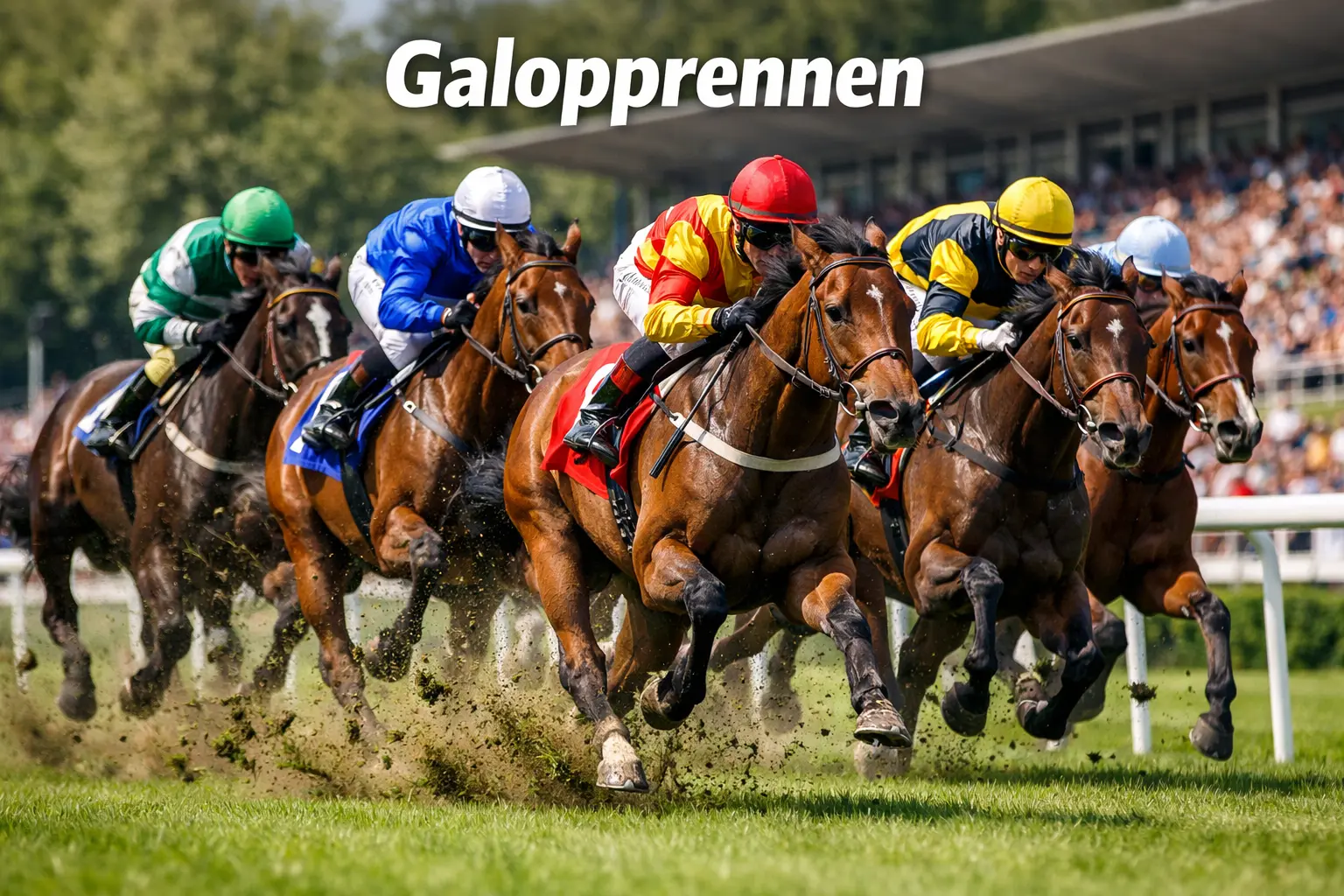 Galopprennen Wetten – Pferde im vollen Galopp auf Flachrennen