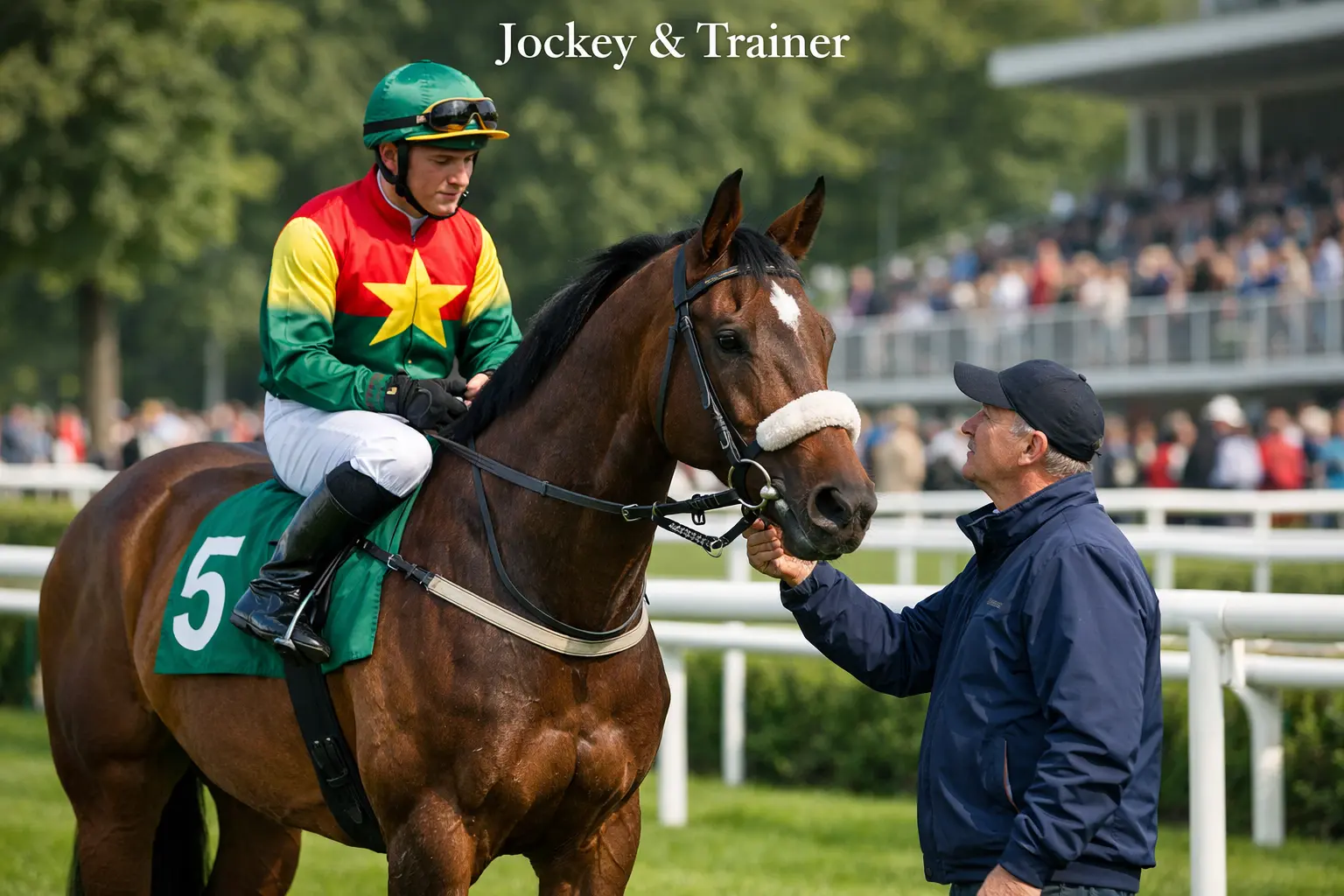 Jockey und Trainer bei Pferdewetten – Jockey im Sattel vor dem Rennen