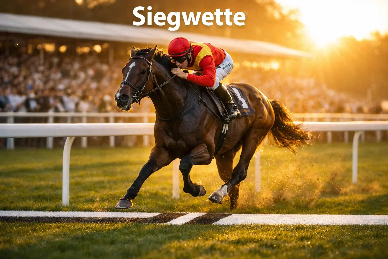 Siegwette bei Pferdewetten – Pferd überquert die Ziellinie als Sieger