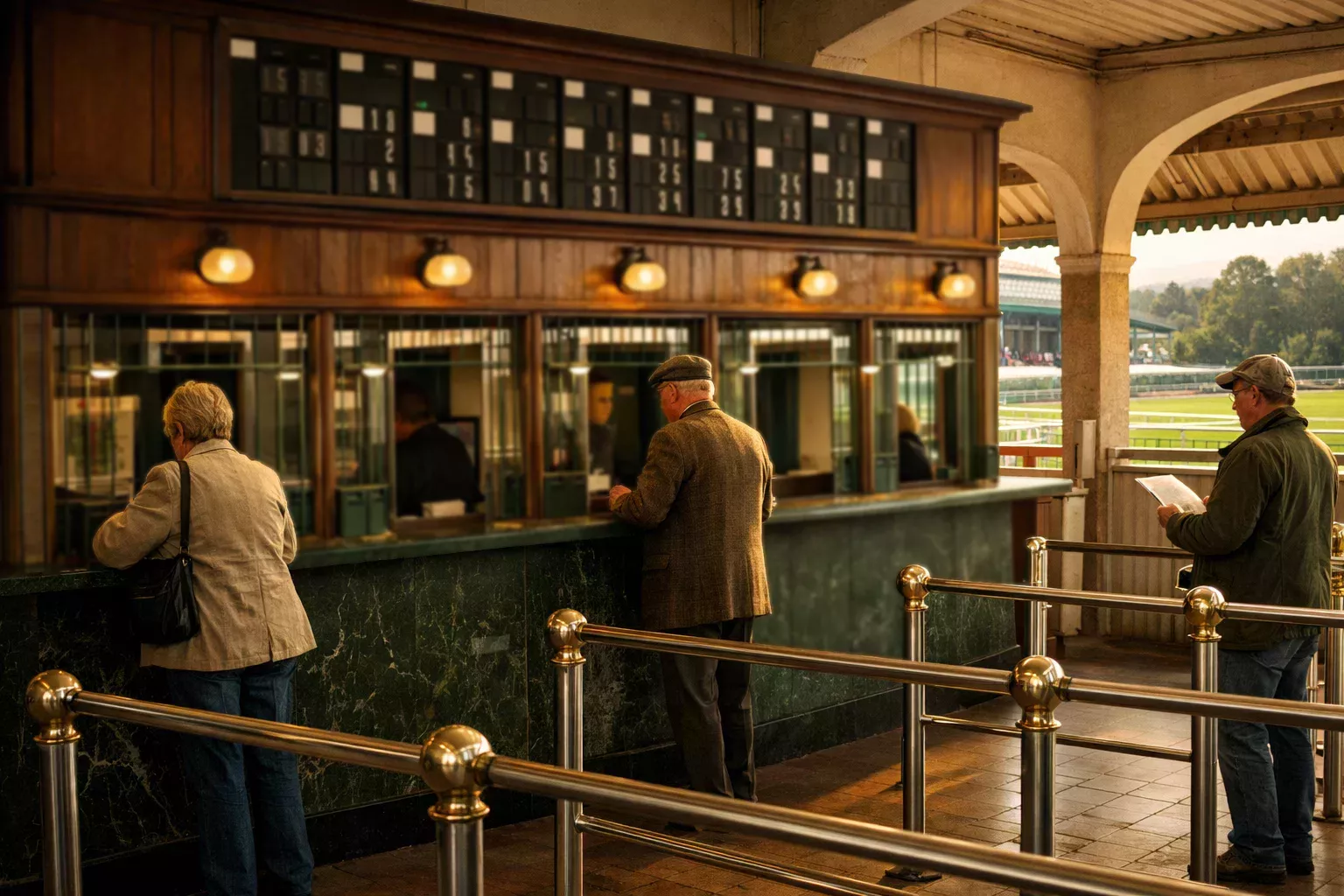 Historischer Totalisator-Schalter auf der Rennbahn