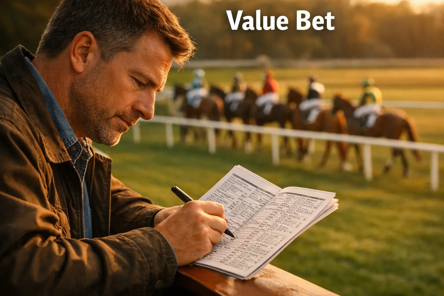 Value Bets bei Pferdewetten – Aufmerksamer Zuschauer studiert Rennkarte